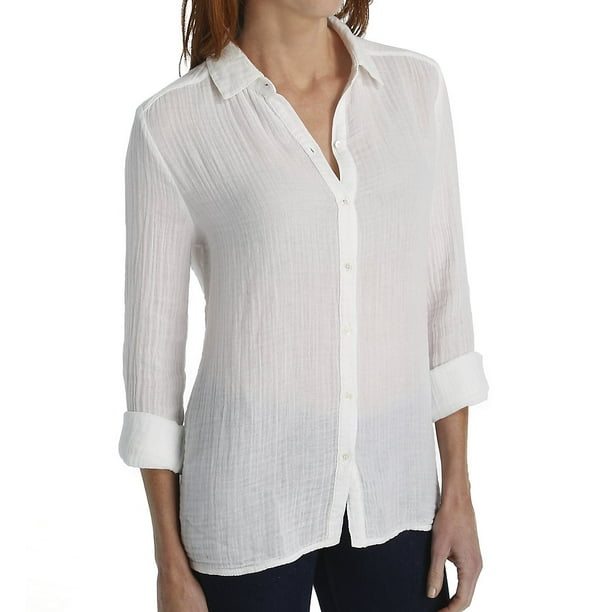 Three Dots Womens Lt Weight Linen Loose Long Shirt Three Dots Womens Lt Weight Linen Loose Long Shirt